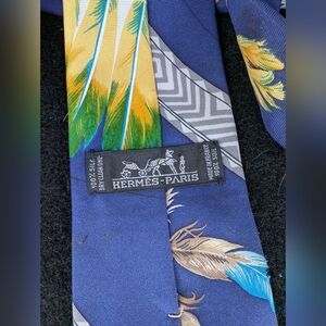 🦁🦁Hermes Vintage 1960's Silk Tie "BRAZIL" with Box